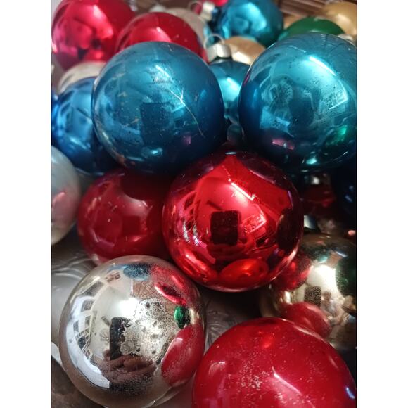 66 Vintage Multi Color glass Christmas Ornaments - Picture 5 of 6